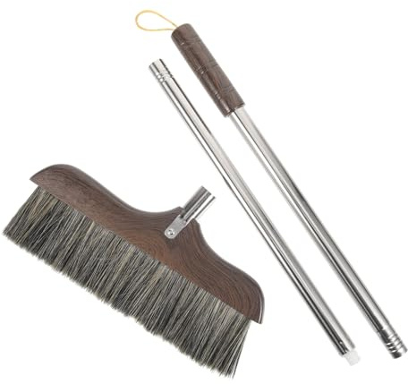 VICASKY Push Broom with Long Handle Durable Bristle Cleaning Brush for Home Office Comfortable Floor Sweeper for Indoor Outdoor Use Efficient Dust Collection Easy Storage