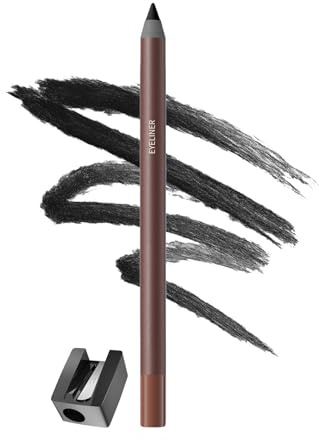 Crayon eyeliner imperméable 24 heures - Duo crayon khôl taillé - Crayon khôl souple imperméable - Maquillage longue durée - Inaltérable - Maquillage naturel pour femme - Noir