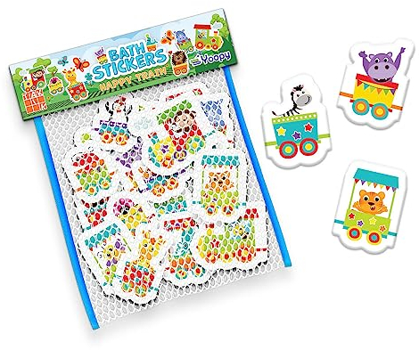 Badesticker - Der lustige Zug, 20 Stück, Bath Stickers Set für Kinder, Wasserspielzeug, Badewannenspielzeug ab 3 Jahren, Badespaß Aufkleber Kinder - TakTik
