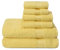 GLAMBURG Ultra Soft 6er-Pack Baumwoll-Handtuch-Set, enthält 2 übergroße Badetücher 70 x 140 cm, 2 Handtücher 40 x 60 cm und 2 Waschbetten 30 x 30 cm, Gelb