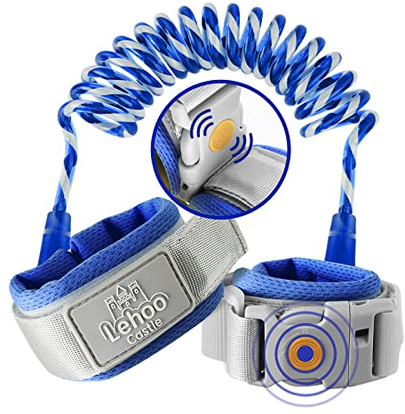 Lehoo Castle Kinder Sicherheitsleine, Anti-Verloren Handgelenk Gürtel Kinder, Sicherheit Handschlaufe 360° Drehung, Elastisches Drahtseil, Atmungsaktiv Baumwolle Armgelenk Band