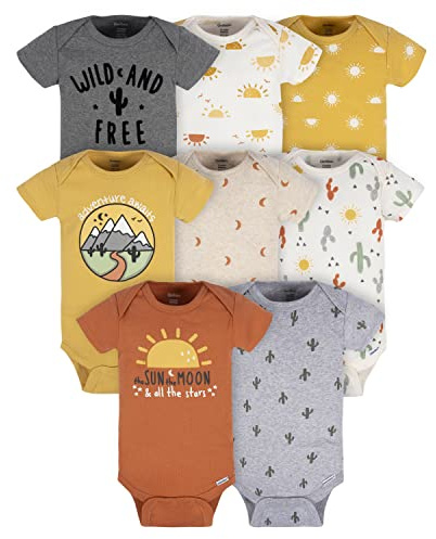 Gerber bebisar - pojkar 8-pack Short Sleeve Onesies Bodysuits Skjorta (8-pack)