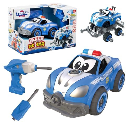 Silverlit Tooko Build My First Police Car Ages 3+ - 22+ Piece RC Assembly Kit for Toddlers, 2-in-1 Electric Screwdriver, Remote Control, Flashing Lights and Sirens, Educational Toys and Gifts for Kids