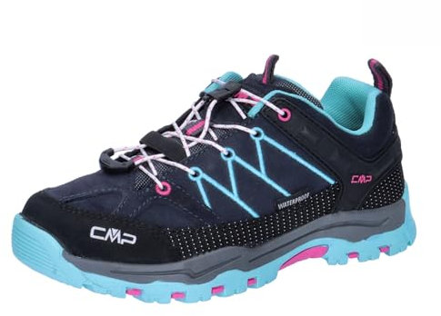 CMP Kids Rigel Low Trekking Shoes WP, Scarpe da Trekking Unisex - Bambini e Ragazzi, B Blue Acqua 244, 28 EU