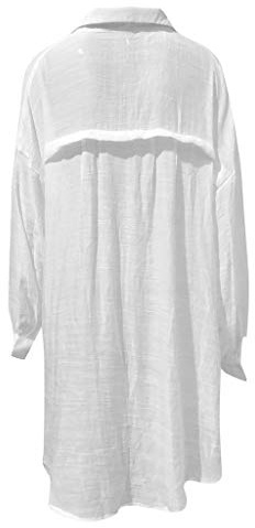 TianWlio Chemisier Femme en Coton Lin Hauts Femme Chemise à Imprimé Tunique Casual Col V Couleur Unie Hauts Baggy Tops Casual Oversize Col en V Mode Tops Lâche Respirant Blouse