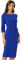 Allegra K Women's Elegant Boat Neck 3/4 Sleeves Midi Split Sheath Dress Royal Blue M