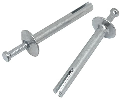 20pcs Heavy Duty Nail Drive Anchors,Zinc Plated Finish,1/4 Diameter,Drive Anchors for Metal Steel Aluminum Angles Wood Fasteners(M6x50mm)