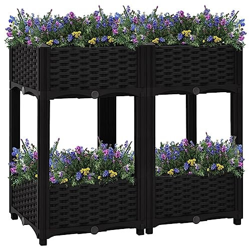FUDUGEHMIOFWFJJ pflanztrog aussen Winterfest,deroma pflanzkasten Millennium,Hochbeet 80x40x71 cm PolypropylenGeeignet für Garten, Terrasse, Schlafzimmer, Wohnzimmer