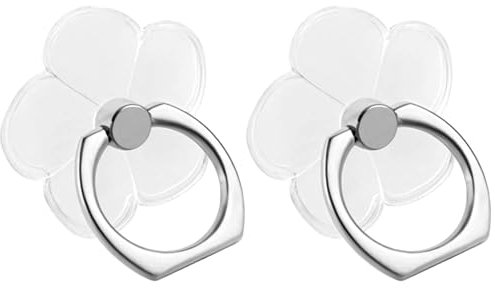 Transparent Phone Ring Holder Stand 2Pcs 360° Rotation Cell Phone Grip Mobile Finger Kickstand Hand Grip for Cell Phone Tablet Case Accessories