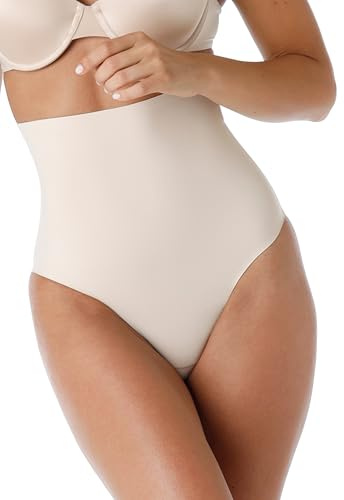 Lovable Guaina Modellante Vita Alta | Microfibra Tecnica | Slip Contenitivo Effetto Pancia Piatta| Shapewear Invisibile Comfort| Smooth Shaping Donna, Nudo Chiaro, XL
