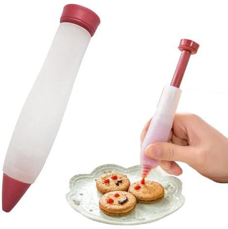 Pen bolígrafo de decoración del pastel, chocolate con dulces - Consejos de tuberías de silicona de bricolaje - Kit de bolígrafo de decoración de pastel - Pen de escritura de alimentos - Consejos de tu