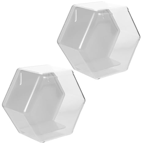 SUPVOX Wall-mounted Display Case with Sleek Modern Design 2pcs Dustproof Plastic Showcase for Miniature Models and Figurines for Home Decoration and Organised Storage