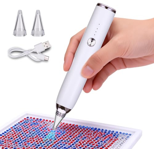 Kssvzz Wireless Electric Diamond Art Painting Pen, Vacuum Diamond Pen No Wax Needed, 3 Adjustable Suction Level, Diamond Art Accessories Tools for Adults