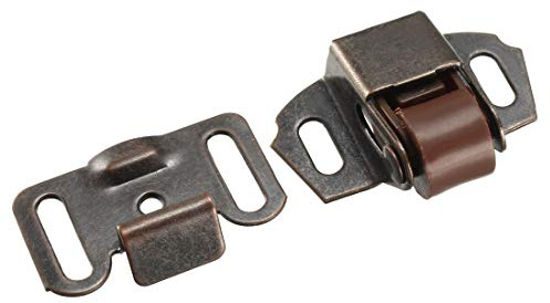 uxcell Retro Cabinet Wardrobe Door Single Roller Catch Ball Latch Hardware Copper Tone 5pcs