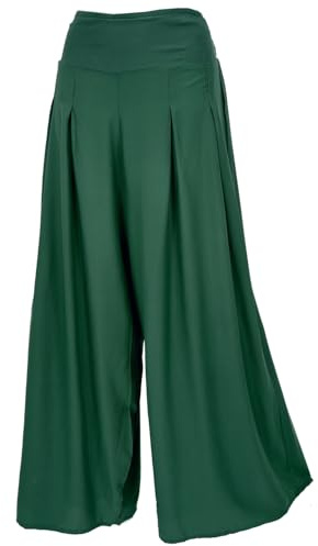 GURU SHOP Boho Hosenrock, Weite Sommerhose - Tannengrün, Damen, Size:L/XL