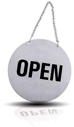 Kerafactum Panneau de porte ouvert fermé avec chaîne ronde en acier inoxydable brossé mat brillant semi-suspendu style américain