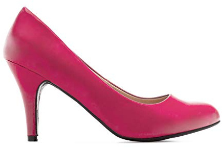 Andrés Machado - Zapatos de Tacón para Mujer - Tacón Fino - AM422 - Tallas pequeñas, Medianas y Grandes - Estilo Retro - Talla pequeño - Tejido Simil Piel Fucsia - Talla EU 35