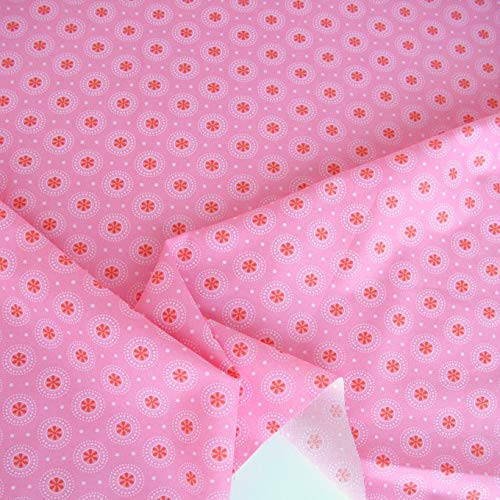 TOLKO 50cm Baumwollstoff Meterware weiche kochfeste Baumwoll-Popeline für Kleid Bluse Kostüm | Gardinenstoff Vorhangstoff Bezugsstoff Dekostoff Baumwolle Baumwollstoffe zum Nähen Dekorieren (Pink)