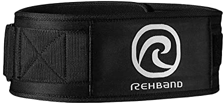 Rehband Gewichthebergürtel Herren & Damen Schwarz, Lifting Belt für Powerlifting, Bodybuilding & Gewichtheben, hochbelastbarer Trainingsgürtel, Farbe:Schwarz, Größe:L