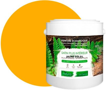 Pintura natural ecológica para pared, diseño de raso interior de Natura, 2,5 L, 33 m², color amarillo