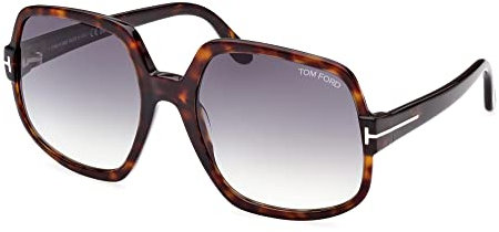 Tom Ford DELPHINE-02 FT 0992 Damen Sonnenbrille DARK HAVANA/BLUE SHADED 60/20/135, DARK HAVANA/BLUE SHADED