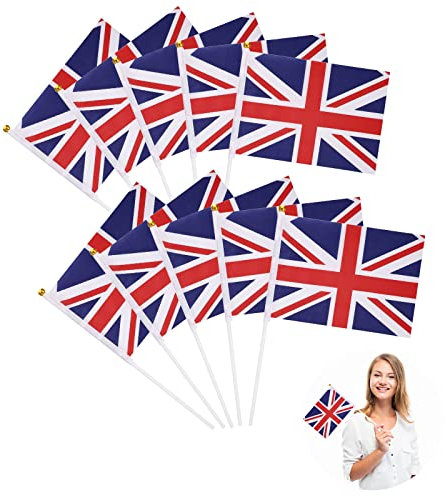 Kleine Flagge von England,England-Flagge,kleiner England Stab,England-Mini-Flagge,handgehaltene kleine England Miniatur-Flaggen,Feiern Sie die Weltmeisterschaft,14 x 21 cm,10 Stück