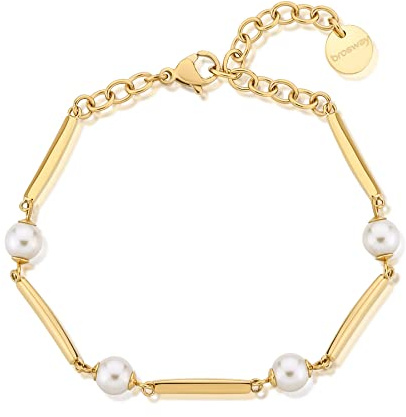 Brosway Bracciale Donna, Bracciale Rigido in Acciaio e Perle | Collezione Affinity - BFF165