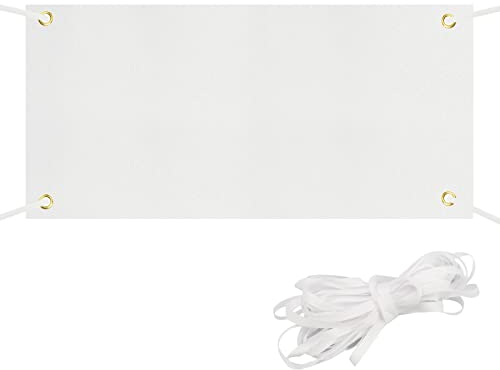 YapitHome 1 Pcs 180 x 60 cm Paintable Blank Banner Plain Banner Suitable for DIY Drawing Writing Outdoor Indoor Event Display（White）