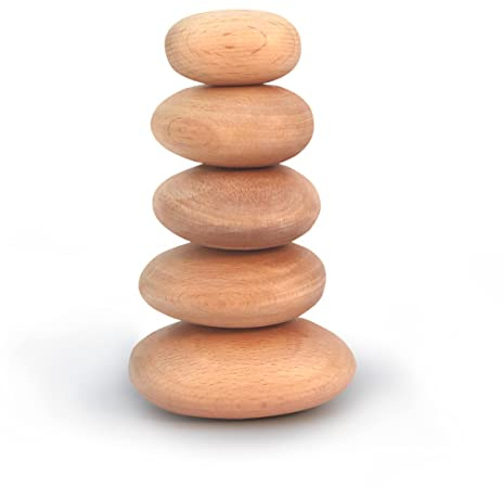 Calm Club | Balance Wooden Stacking | Zen Stacking Stones | Meditation Gifts & Wellbeing Gifts for Women | Mindfulness Gift For Women | Wooden Games Self Care Gift | Stack & Balancing Games
