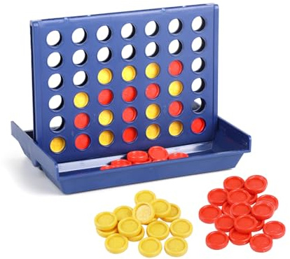 DERAYEE Puissance 4 - Jeux de Voyage et de Poche - Jeu Portable Amusant pour 2 Joueurs à Partir de 6 Ans(Bleu)