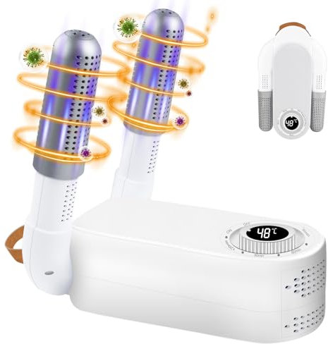 Asciuga Scarpe Elettrico, Portatile Asciuga Scarpe con Timer, UV Disinfezione, Antibatterico, Deodorazione, Asciuga Scarpe da Calcio, per Scarpe da Calcio Scarponi da Sci Calzini Cappelli
