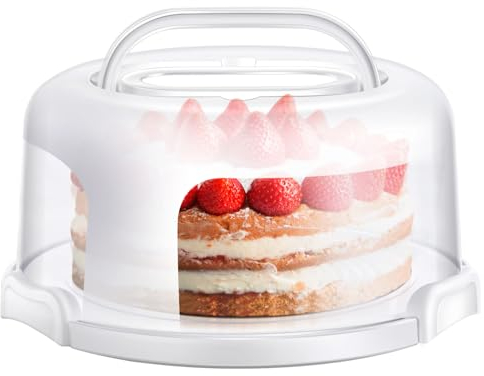 Ohuhu Porta Tartas, Cajas para Tartas con Tapa para 10 pulgadas, Portátil con Base de Dos Lados para Transportar Tartas y Frutas, Gran Regalo para Mujeres