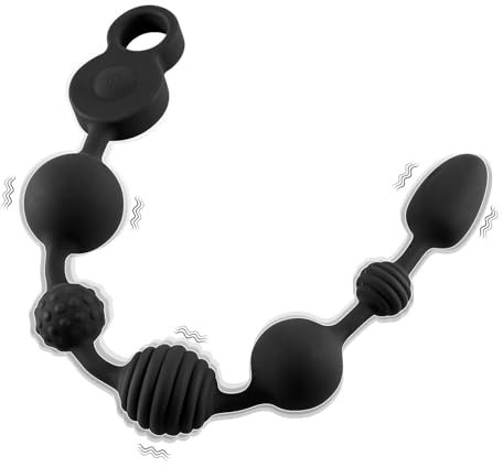 Shkanla Plug Anal Sex Toýs Vibromasseurs, 42cm Perles Anales Vibrantes Gode avec 10 Modes de Vibration, Silicone Butt Plug Point G Masseur de Prostate, Jouets Sexuels pour Hommes Femmes Couples (L)