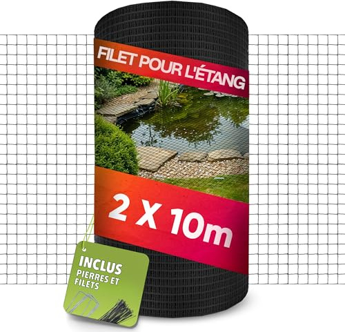 LAINFELD Rete per laghetto a maglia fine, 2 x 10 m, resistente alle intemperie e ai raggi UV, a maglia fine per uccelli, per balsamo, contro piccioni e aironi
