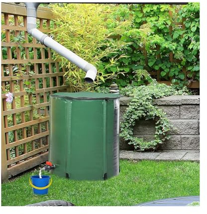 Serbatoio d'acqua da giardino pieghevole ecologico da 1000 litri Collettore portatile di acqua piovana con filtro Barile di pioggia efficiente per la raccolta dell'acqua sostenibile Colore verde