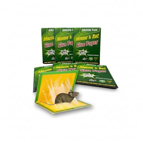 Trampas Adhesivas para Ratones y Ratas (Pack 12) - Placas de Pegamento Ultra Eficaces Sin Químicos - Control de Plagas para Hogar Interior y Exterior - Fácil Uso y Seguro