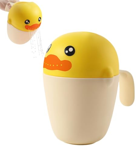 LdawyDE Regadera Baño Bebe, Jarra Baño Bebe con Diseño de Pato, Fácil y Divertido Lavar el Pelo, El Vaso para Lavar el Pelo Perfecto para Bebés y Niños