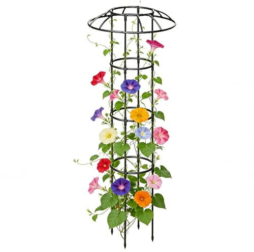 Graticcio per Piante da Esterno - Supporto Decorativo Verticale Antiruggine Stabile per Piante Rampicanti - Torre per Graticcio Ombrello - Per Clematide Pomodori Cetrioli Pothos e Ortive
