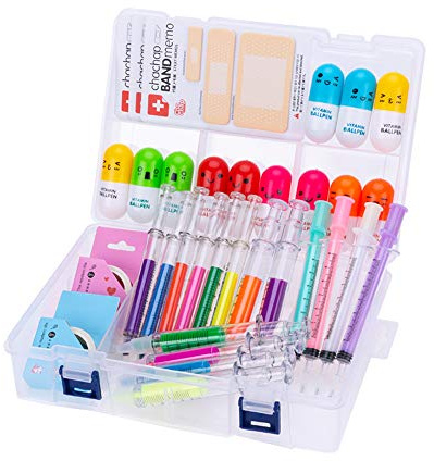 34 Pcs Cute School Supplies Set 12 Syringe Highlighters 4 Nursing Needle Pens 12 Vitamin Pill Pens And 2 Tape 3 Bandage Sticky Notes Cool Gifts For Nurse