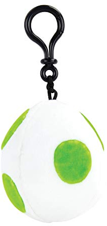 Nintendo Mario Kart Mocchi Mocchi Plüsch Spielzeug Schlüssel-Anhänger Yoshi Egg Ei/Mitgebsel für Kinder-Geburtstage Ranzen Rucksack Tasche 10 cm - grün Weiss, T12967