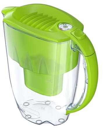 AQUAPHOR Amethyst caraffa filtrante (Pitcher/brocca per Acqua Potabile) con 1 Cartuccia Originale B25 Maxfor (Colore: Green/Verde)