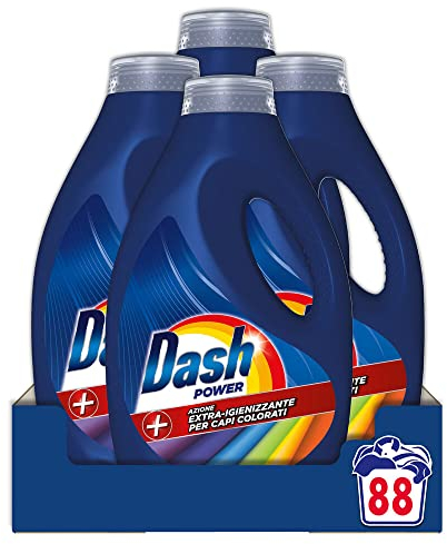 Dash Salva Colore Detersivo Lavatrice Liquido 4.4L, 88 Lavaggi, Impeccabile Contro Le Macchie A Ogni Lavaggio