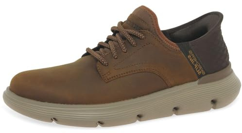 Skechers Men's Slip-ins Garza - Gervin Casual Slip-On Shoes, Dark Brown, 12 Wide