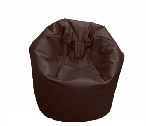FAUX LEATHER Bean Bag Beanbag Gaming Chair Seat Lazy Lounger Couch (Choc Brown, XL (80 x 80 x 110 cm))