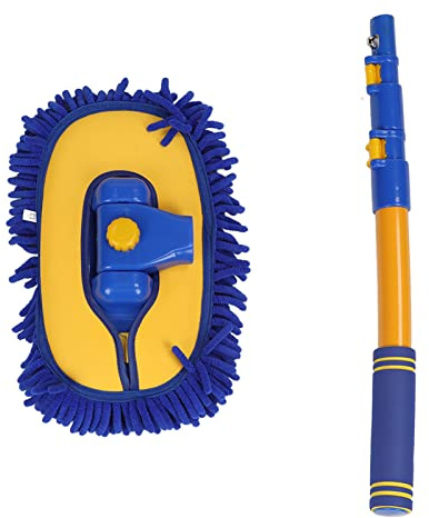 Biltvättborste med Långa Handtag, Multifunktionsjusterbar Mjuk Mikrofiber Teleskopisk Bilrengöringsmopp för Luftkonditionering Golvrengöring