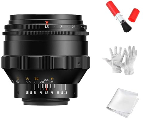 TTartisan 75 mm F1.5 Full Format - Objetivo Bokeh giratorio compatible con cámaras M42