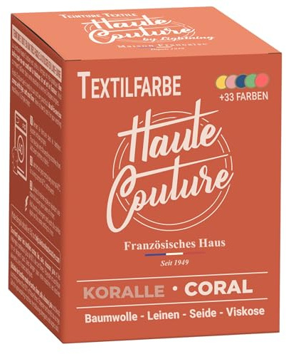 Haute Couture - Teinture Textile Corail - 350g Tout-en-un - Prêt à l'emploi pour Vêtements et Tissus