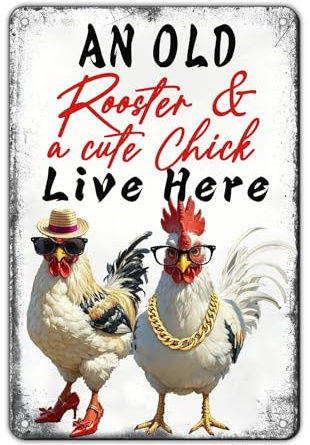 Chicken Coop Sign Rooster Wall Decor Vintage Metal Tin Sign Farmhouse