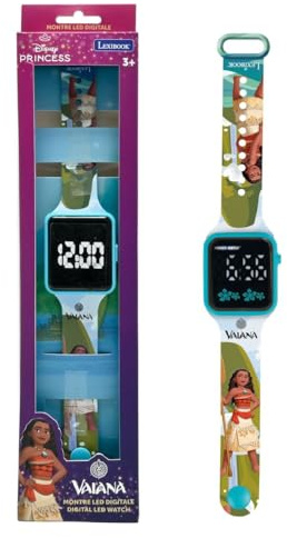 Lexibook, Disney Oceania, Orologio a schermo digitale, Visualizzazione dell'ora 12 o 24 ore, Blu/Rosso, DMW060VN