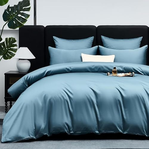 Gezu Biancheria da letto in raso makò, 220 x 240 cm, in raso di cotone, 100% cotone, morbido e fine, copripiumino da 220 x 240 cm, certificato secondo gli standard Oeko-TEX, con 2 federe da 80 x 80 cm